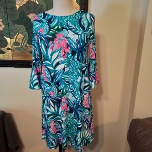 Lilly Pulitzer Tropical Print Wonan's Dress Size XS Preowned
